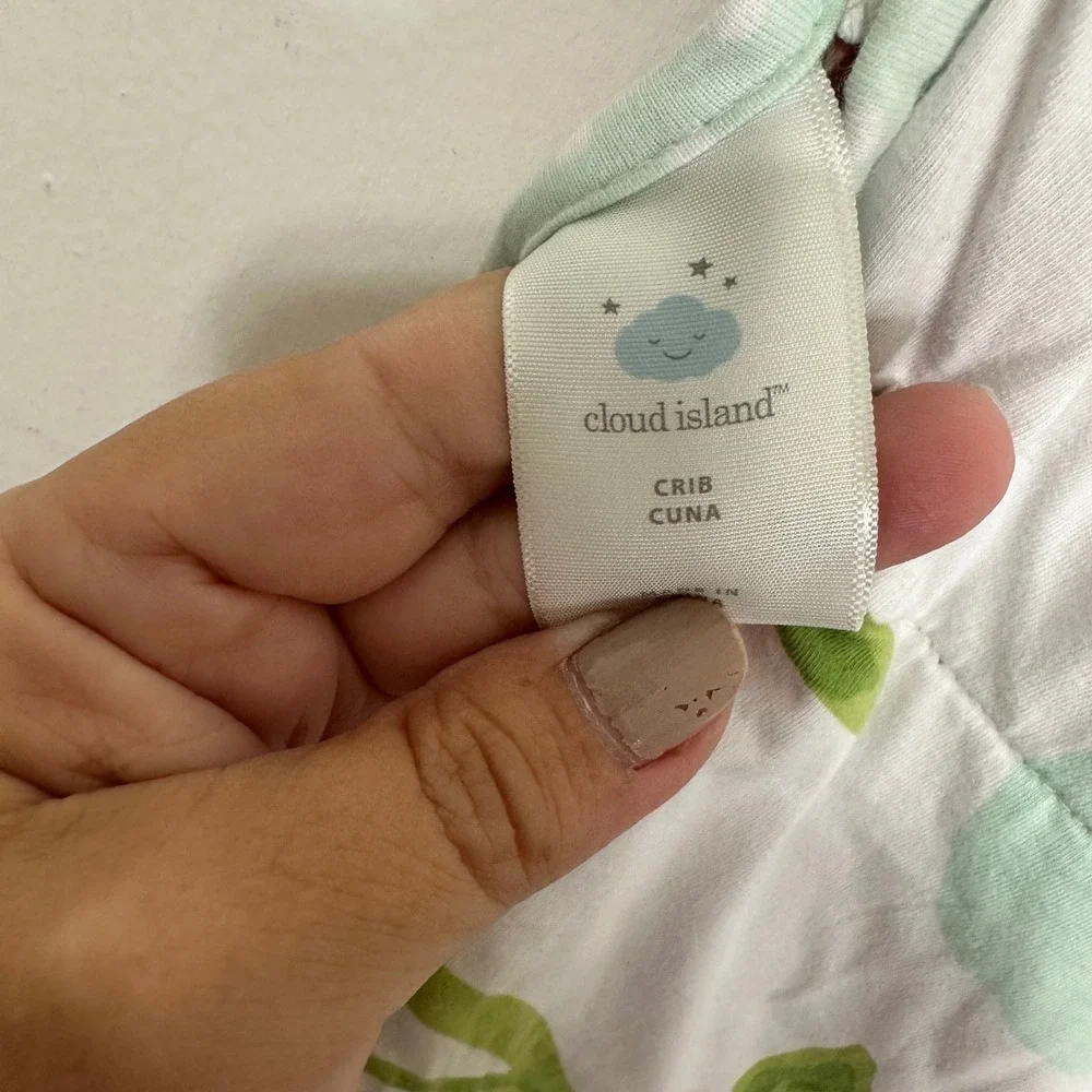 Cloud Island Crib Quilt Floral Reversible Pink Green Yellow White 030028563